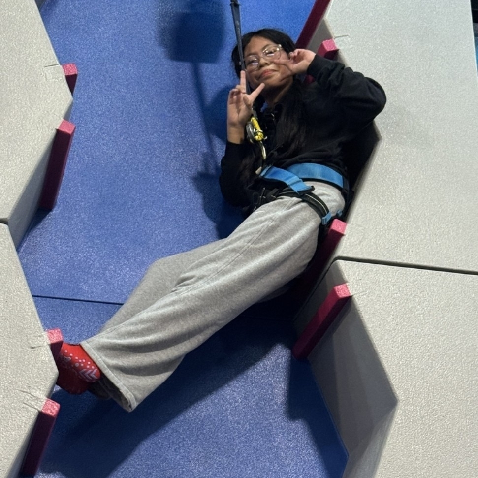 Student enjoying time at Urban Air Field Trip.