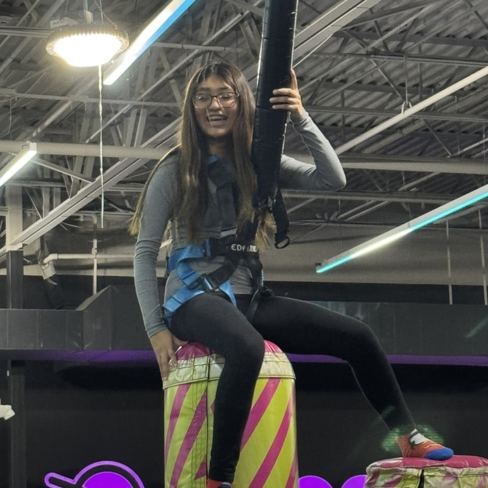 Student enjoying time on Urban Air Field Trip 