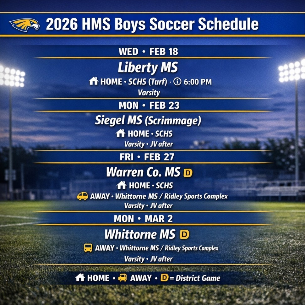 2/18-5/2 HMS Boys Soccer Games