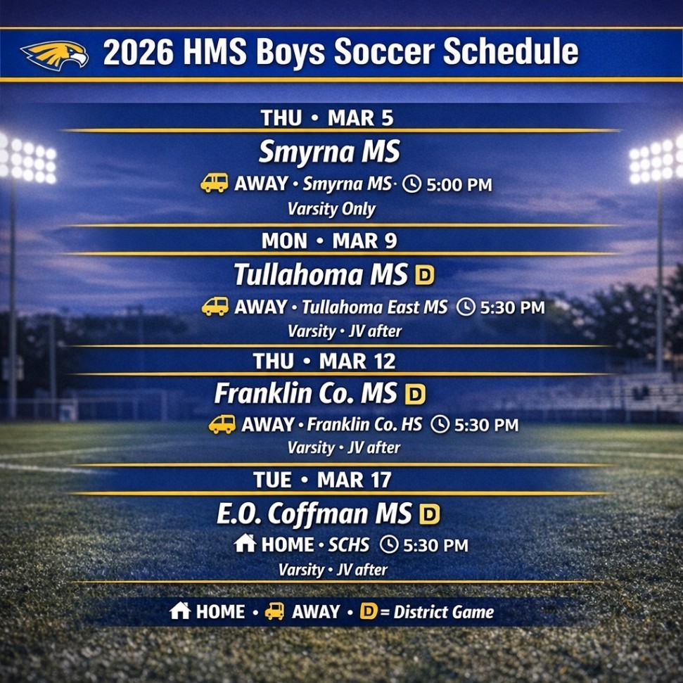 3/5-3/17 HMS Boys Soccer Games
