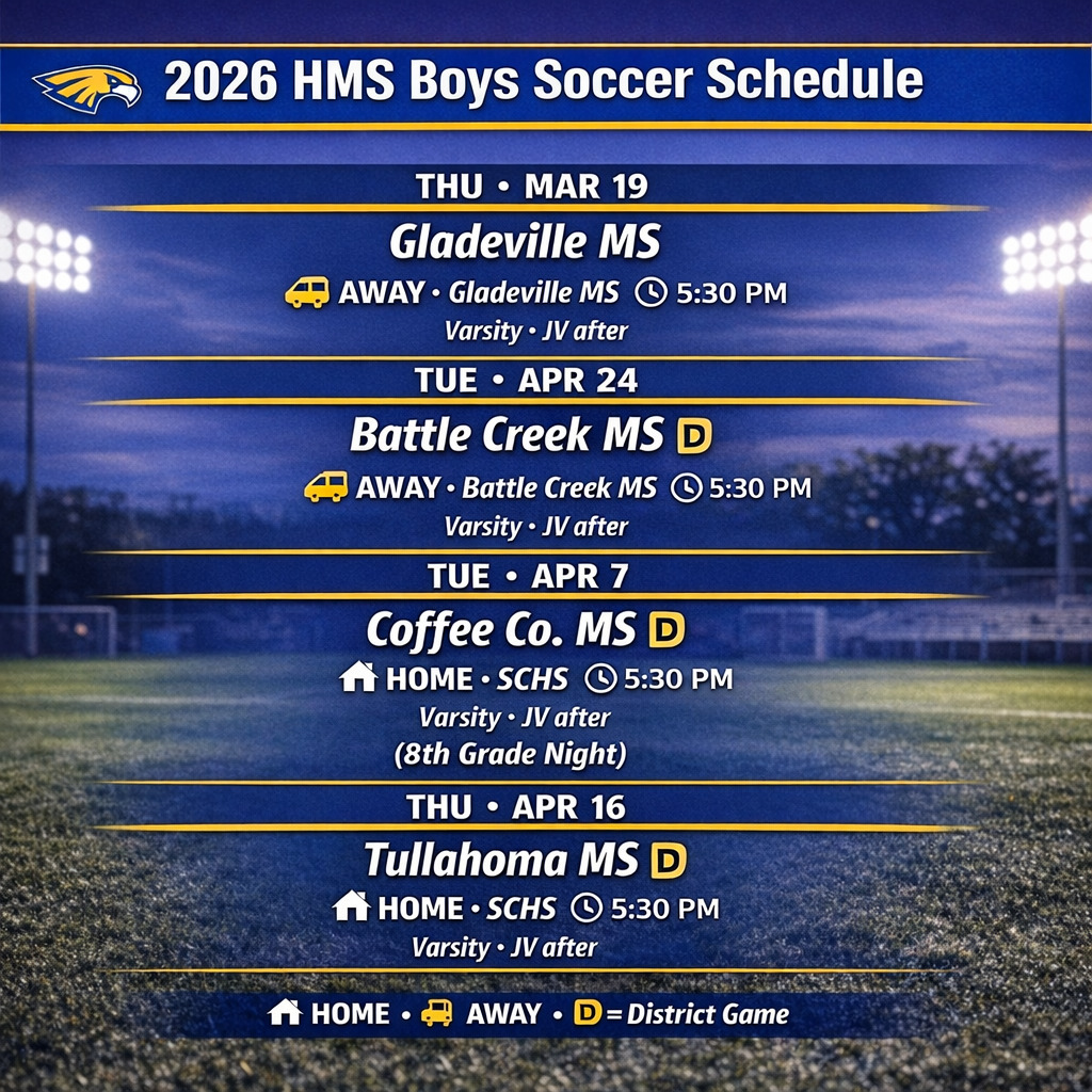 3/19-4/16 HMS Boys Soccer Games 