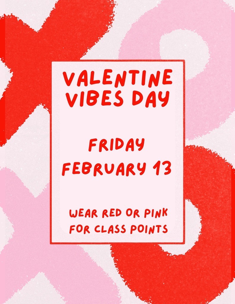 Wear Red or Pink for Valentines Day 