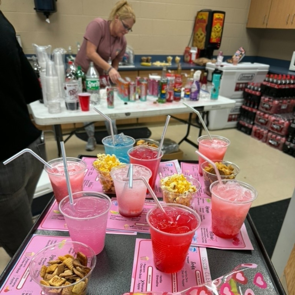 HMS staff enjoying dinner pre-Valentine's Day treats