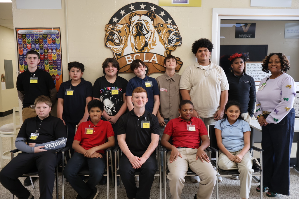 Students recognized at BCLA for their participation in a reading challenge. 