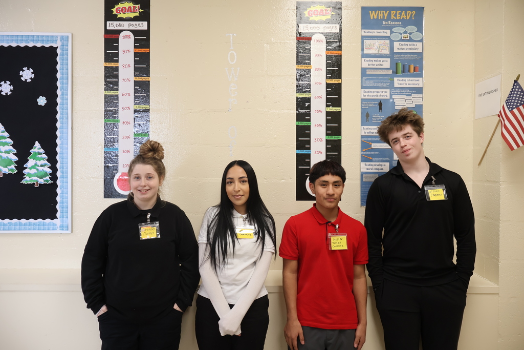 Students recognized at BCLA for their participation in a reading challenge. 