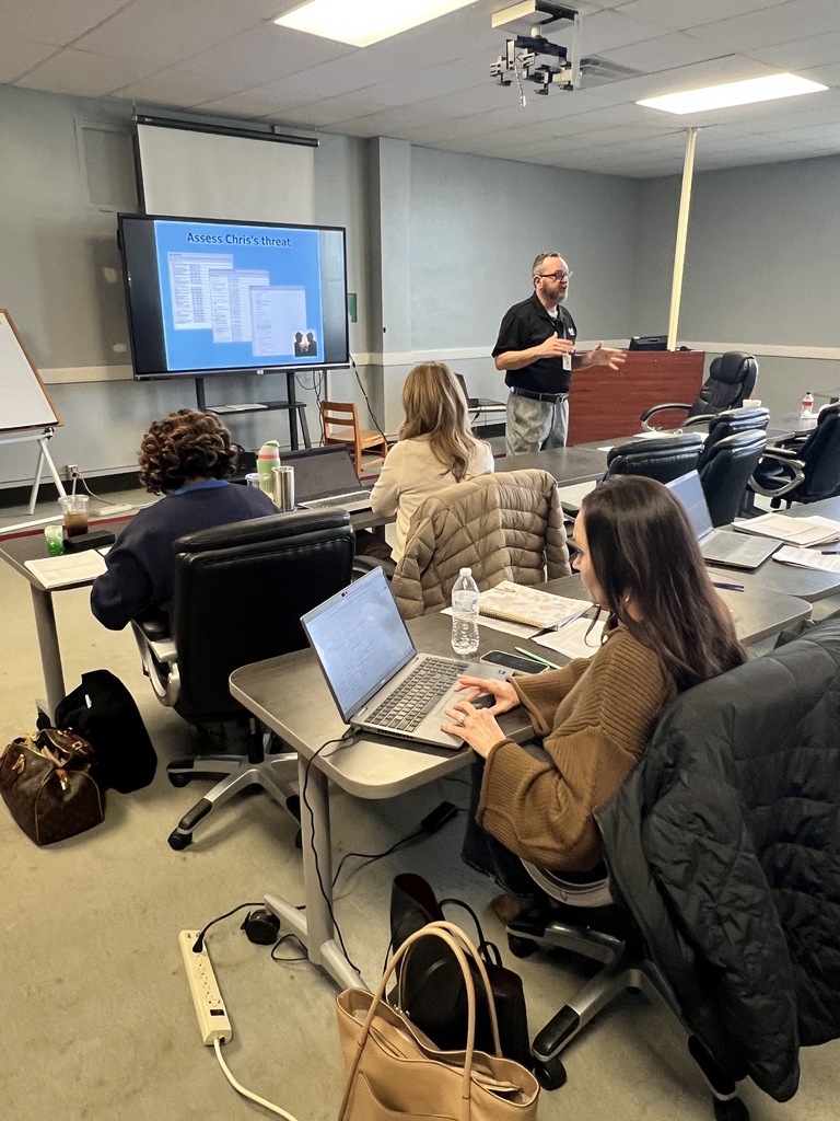 Threat assessment training at the Bedford County Schools Central Office. 