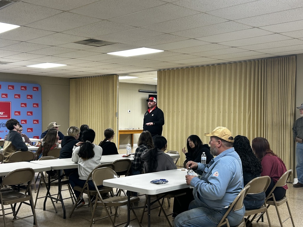 SCHS FFA students listening to someone speak