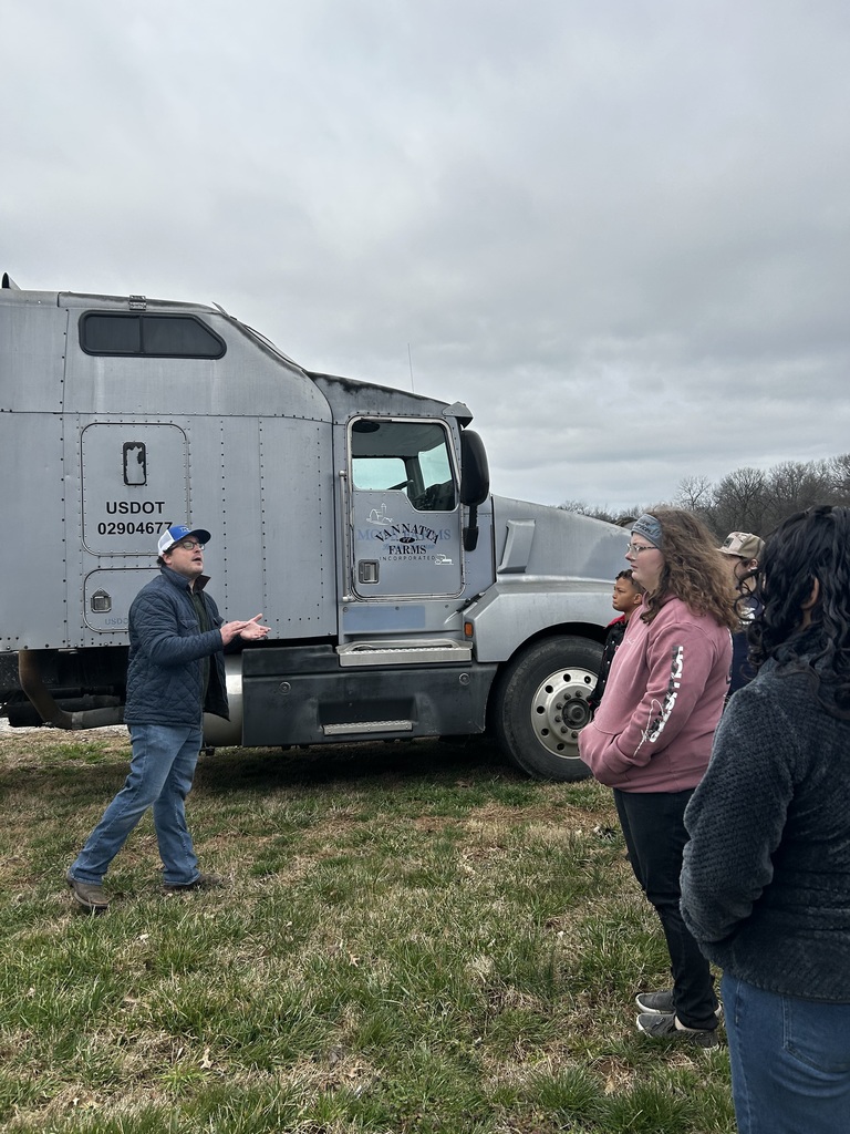 SCHS FFA students are listening to some speak about trucks.