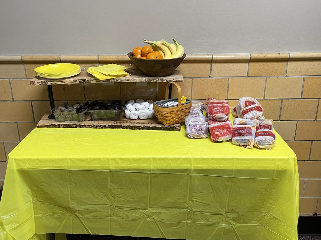 Breakfast table for the Special Education bus drivers