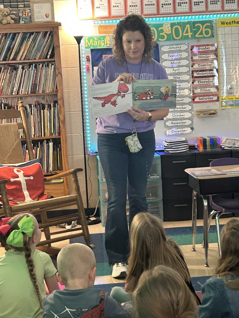 volunteer reader in classroom