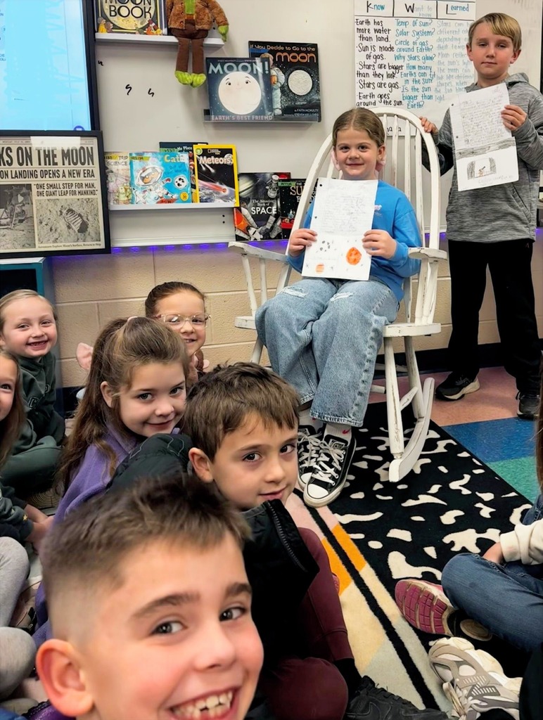 First Graders Studying Astronomy Unit With Special Visit from Third Graders
