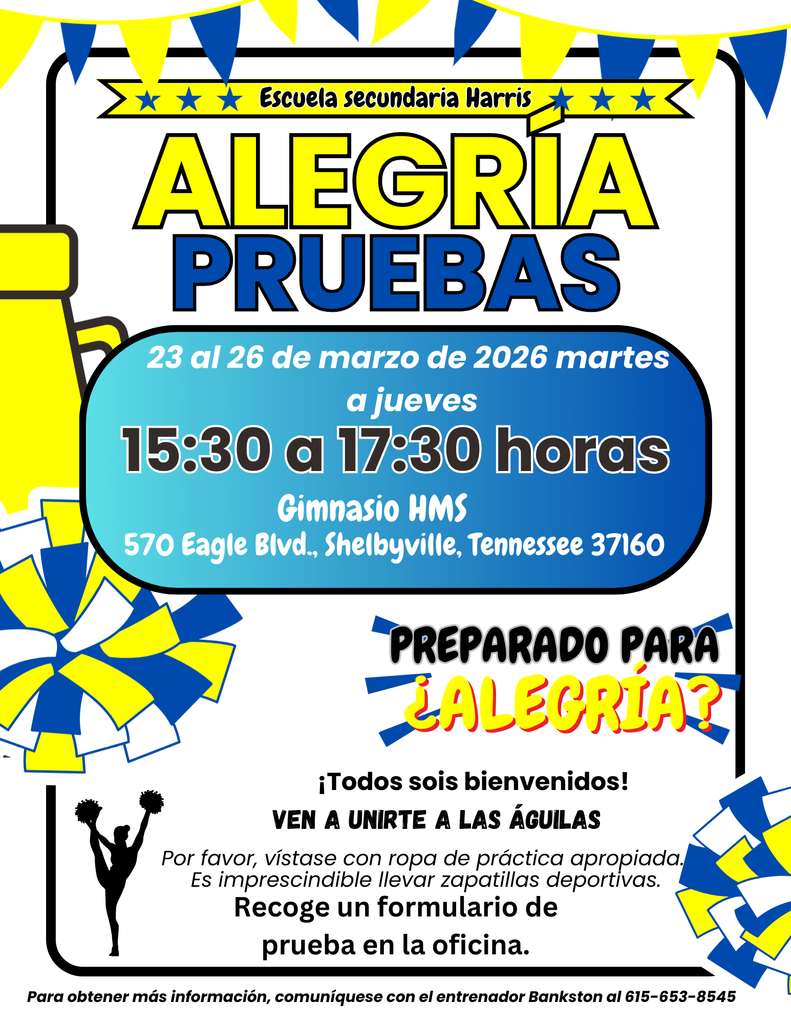 HMS Cheerleader Tryouts March 23rd-March 26th