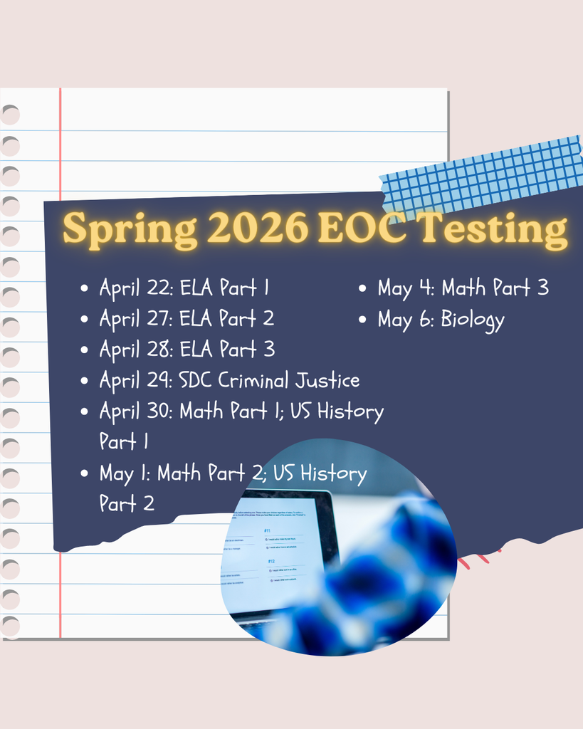 EOC Testing Schedule for Cascade High School