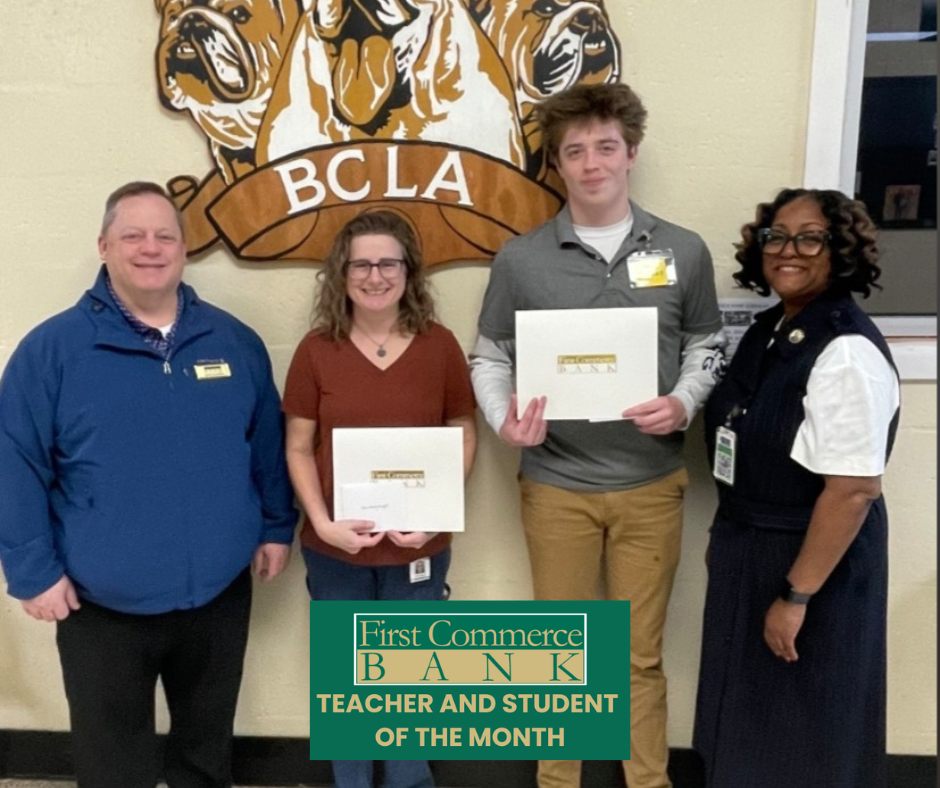 BCLA Student and Teacher of the Month Presentation from First Commerce Bank