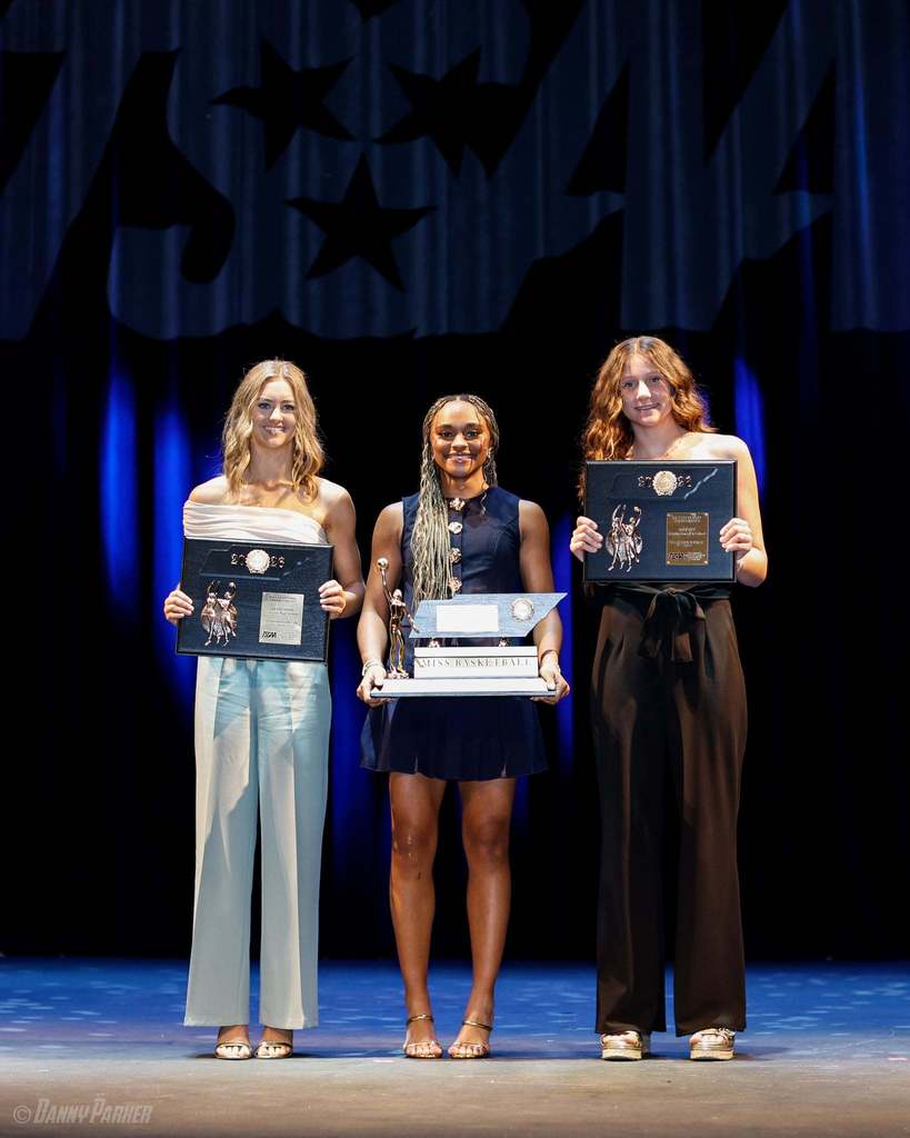 Cascade High School senior Kaegan Young poses for a group picture at the TSSAA Miss Basketball awards ceremony. 