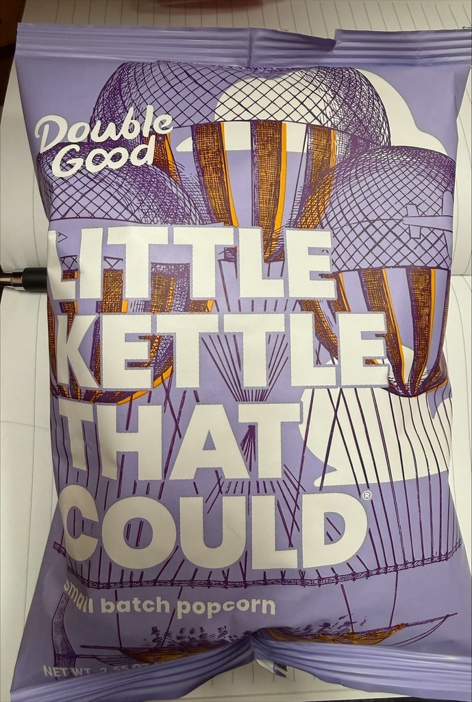 A picture of the bags of popcorn that were handed out to staff members. 