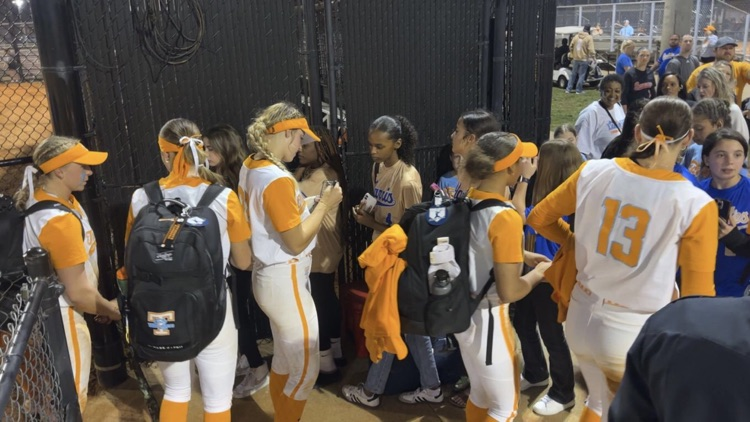 HMS Softball players hanging out at the UT game