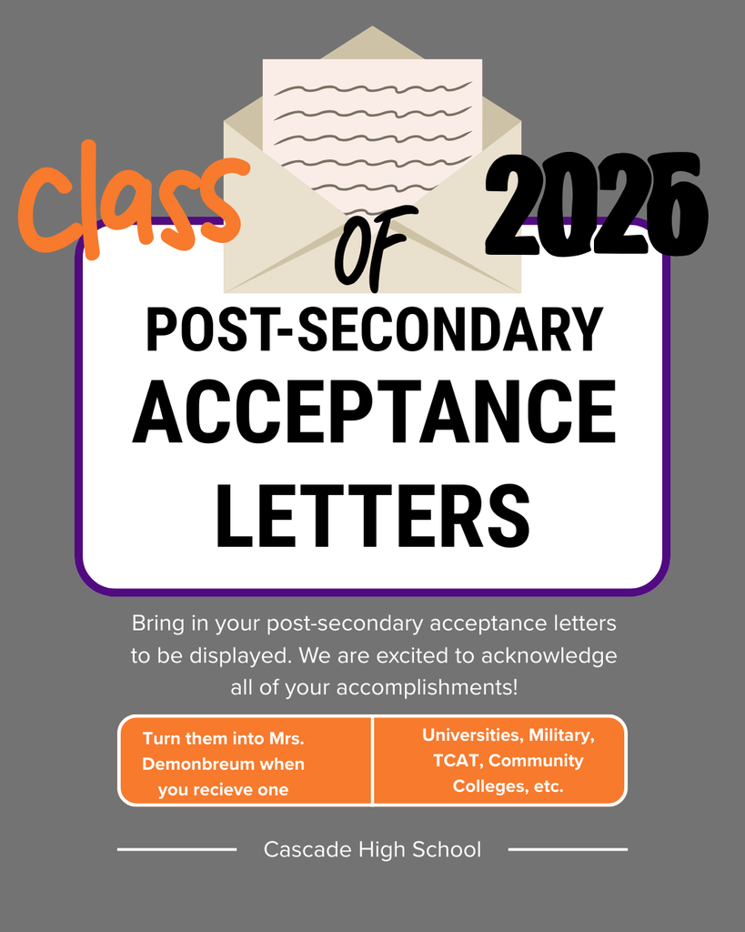 class of 2026 post-secondary acceptance letters 