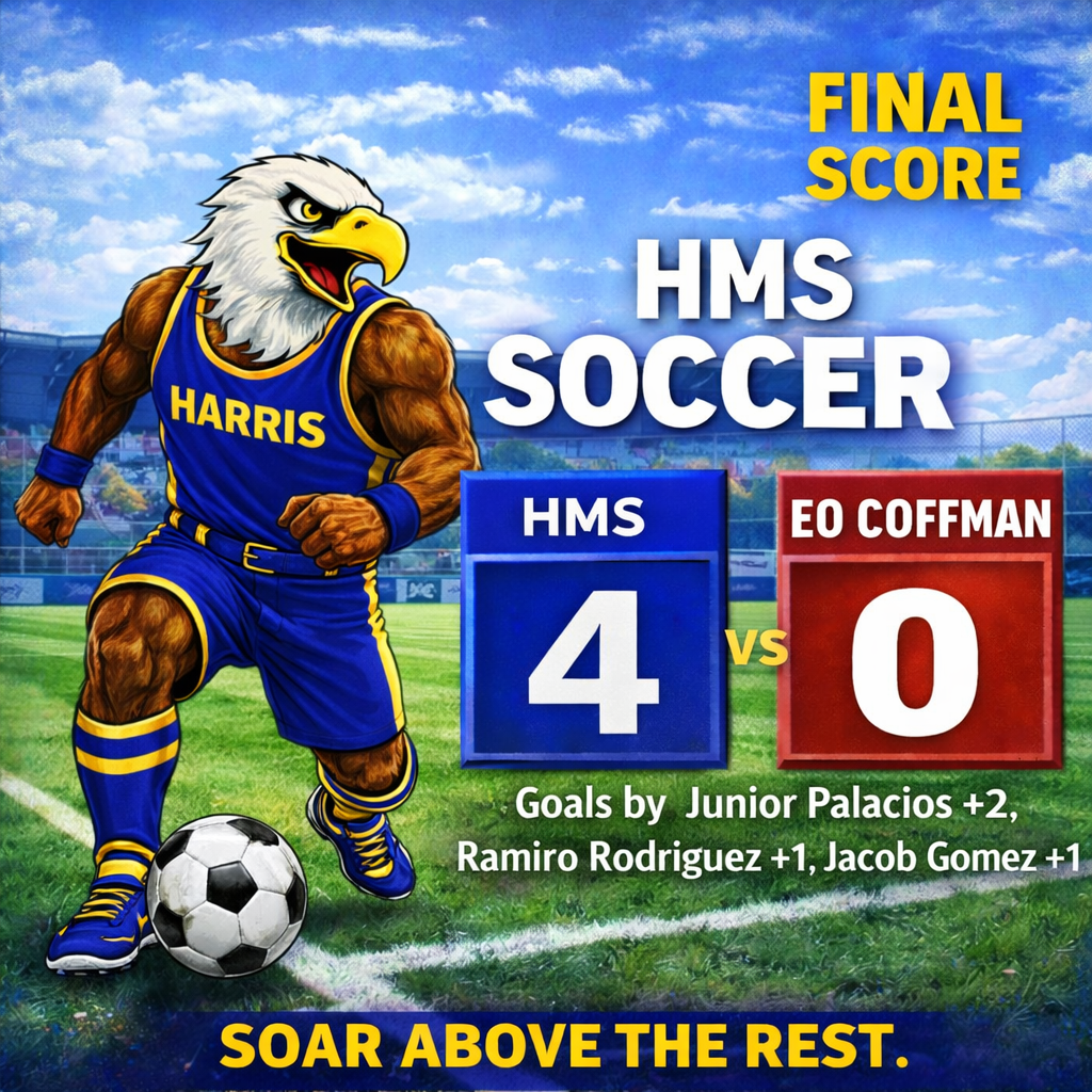 HMS Varsity Soccer with a 4-0 win over E.O. Coffman