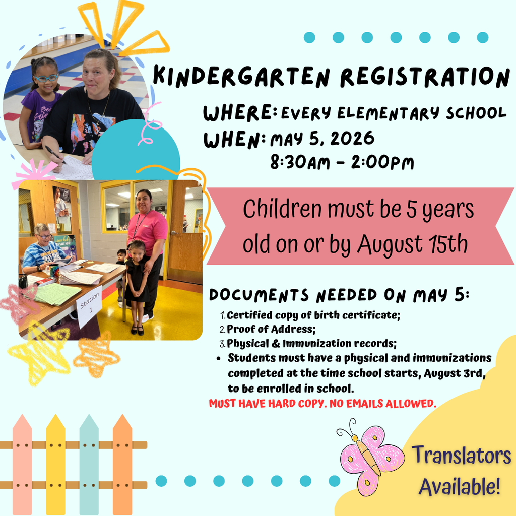 Kindergarten Registration May 5th @ 8:30-2:00 @ Community Elementary