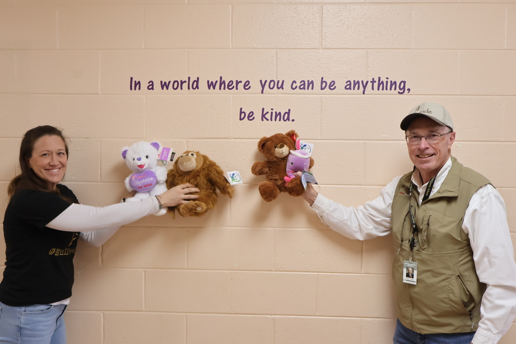 Group photo at Community Elementary School from Asher's Animals stuffed animal donation. 