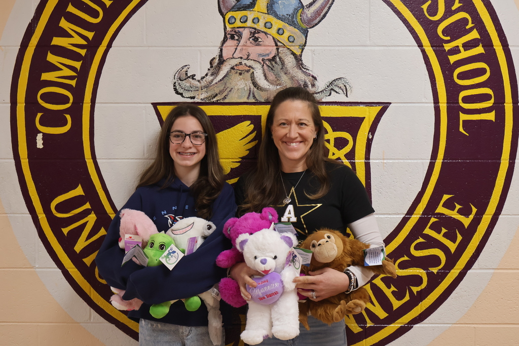 Group photo at Community Elementary School from Asher's Animals stuffed animal donation. 
