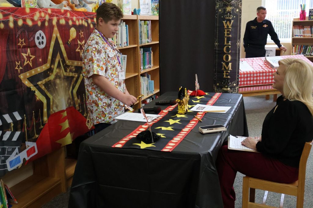 Student participating in the Amazing Shake competition at Southside Elementary School. 