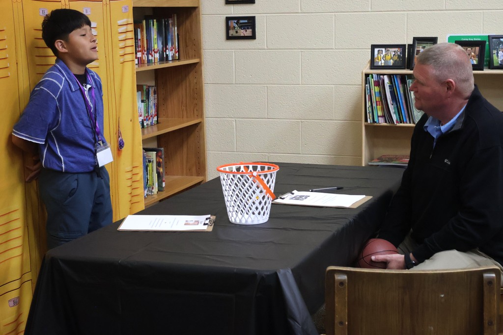 Student participating in the Amazing Shake competition at Southside Elementary School. 