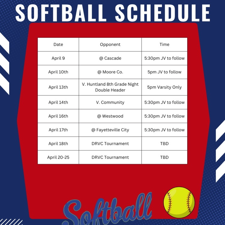 softball schedule