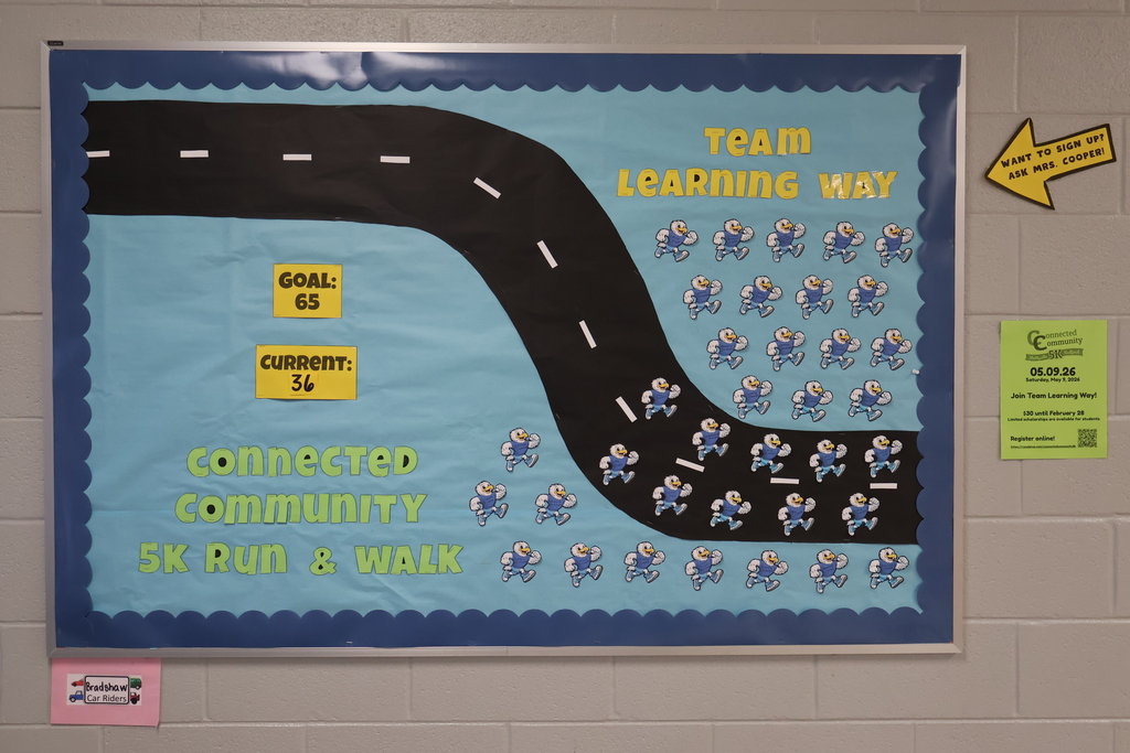 Learning Way Elementary School's CC5K bulletin board.
