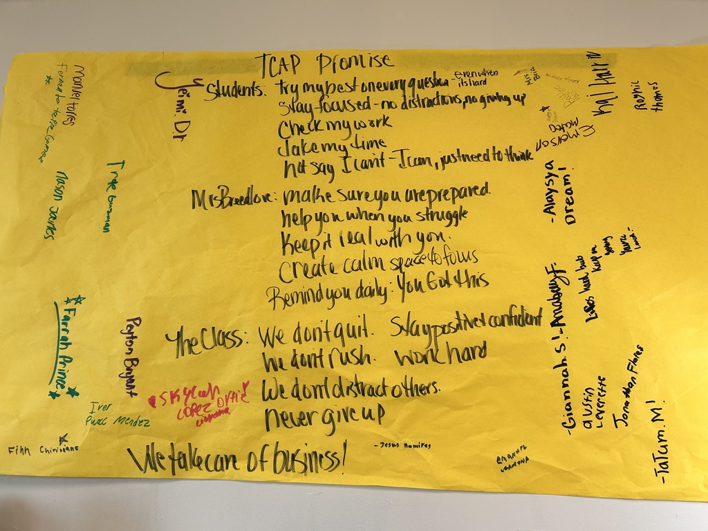 Signs students made about TCAP