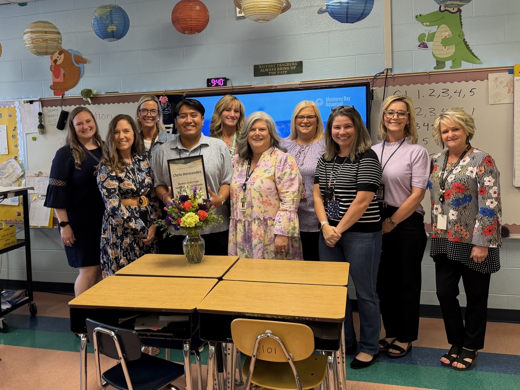 Rookie of the Year Winner with Instruction Team, Admin, and the Superintendent