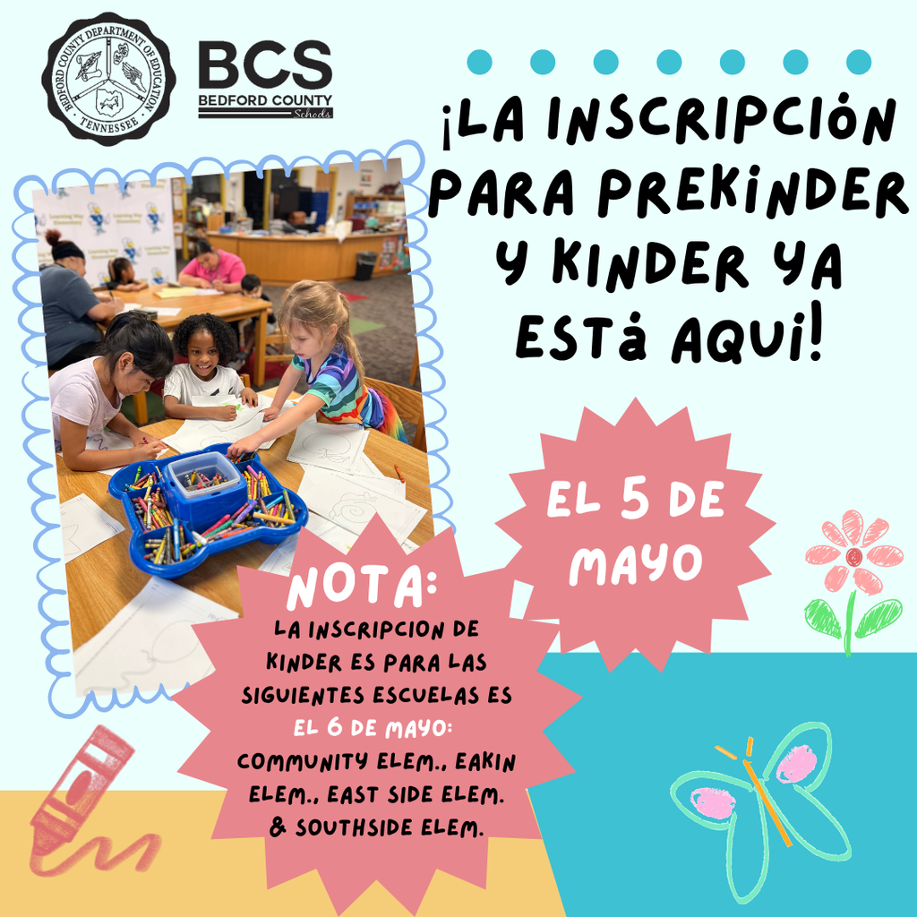 Pre-K & Kindergarten Registration is Here in Spanish