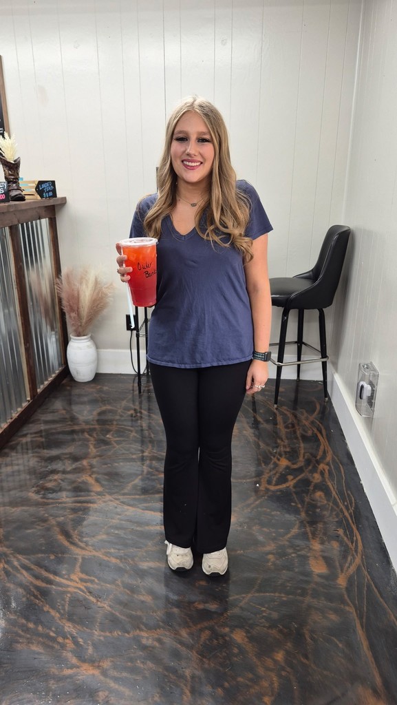 SCHS student is holding a drink in her hand from Celebration Nutrition