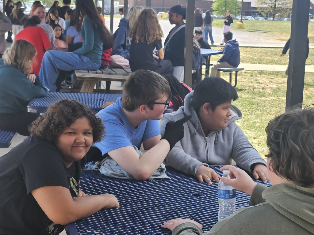 Students enjoying flex time outside