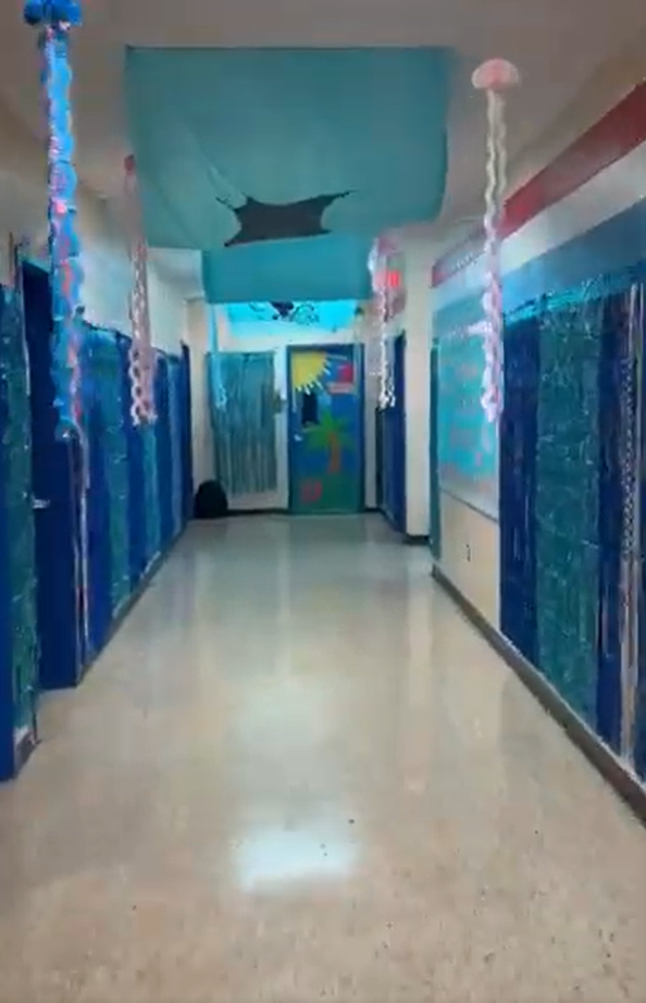 Liberty School hallway decorated for TCAP