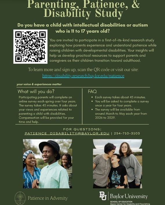 TNSTEP Flyer Your Voice Matters: New Study on Parenting, Patience and Disability
