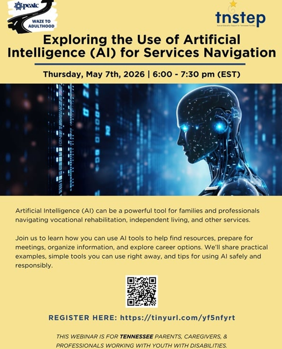TNSTEP Flyer for  Exploring the Use of Artificial Intelligence for Services Navigation