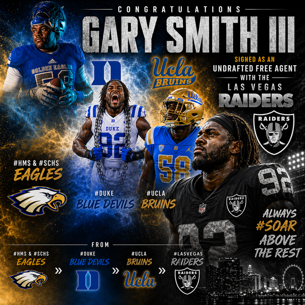 Congradulations Gary Smith III on signing with the Las Vegas Raiders. From Harris to LV!