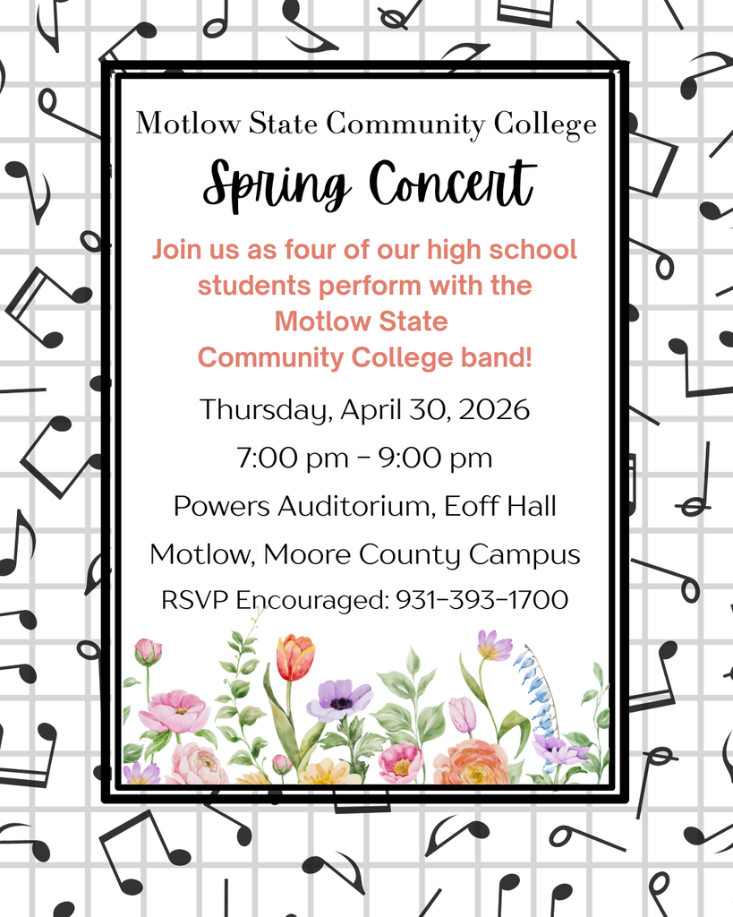 Motlow Spring Concert featuring four of our high school students