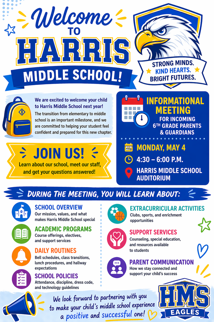 Harris Middle School Parent Meeting for rising 6th graders