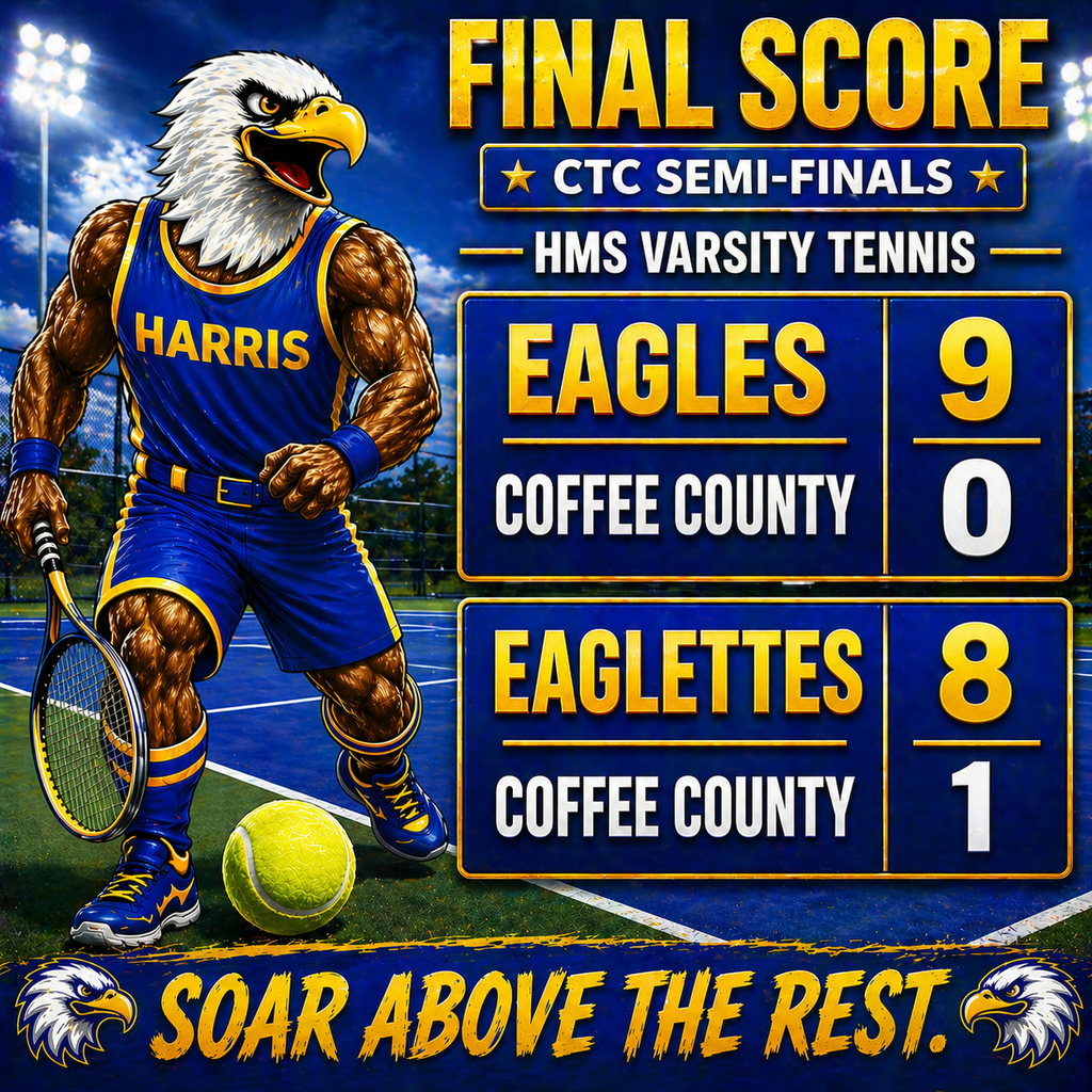 HMS Varsity Tennis: CTC Semi-Finals: Eagles 9 Coffee County 0 Eaglettes 8 Coffee County 1 