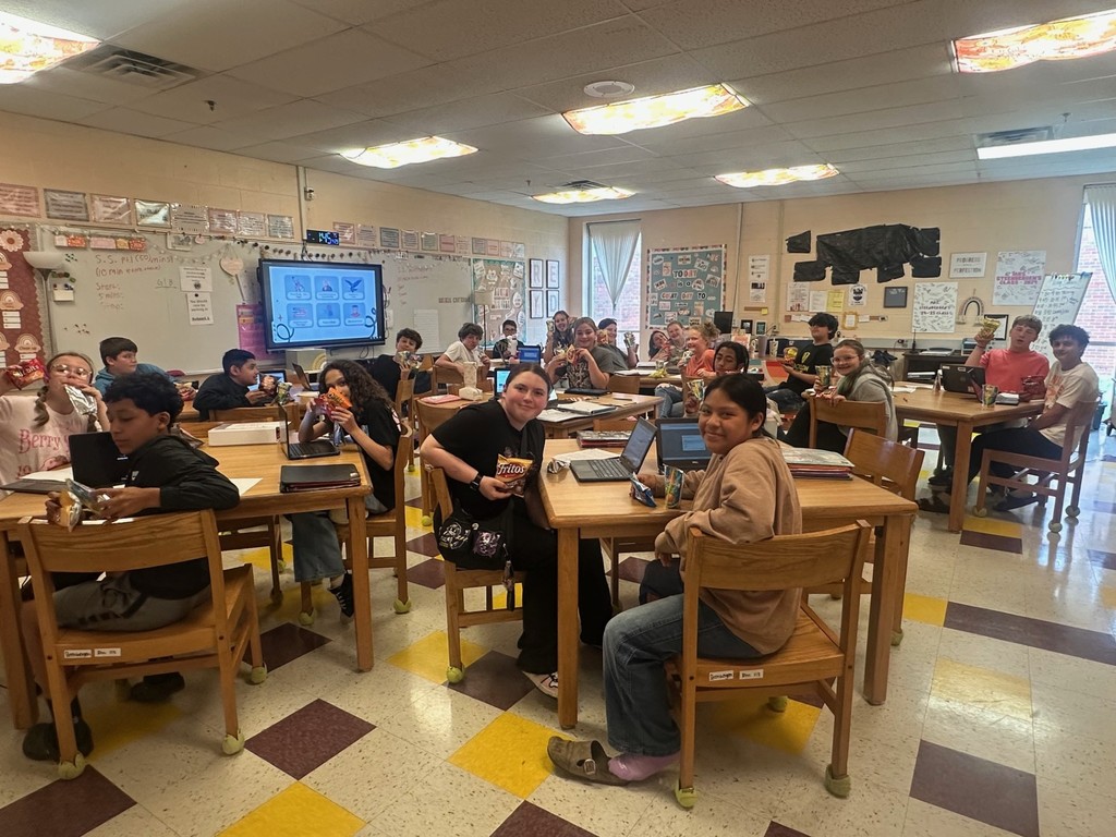 students with snacks