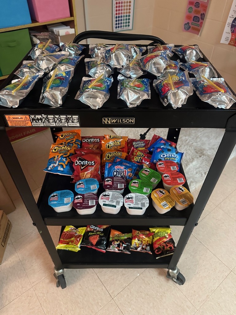 cart full of snacks