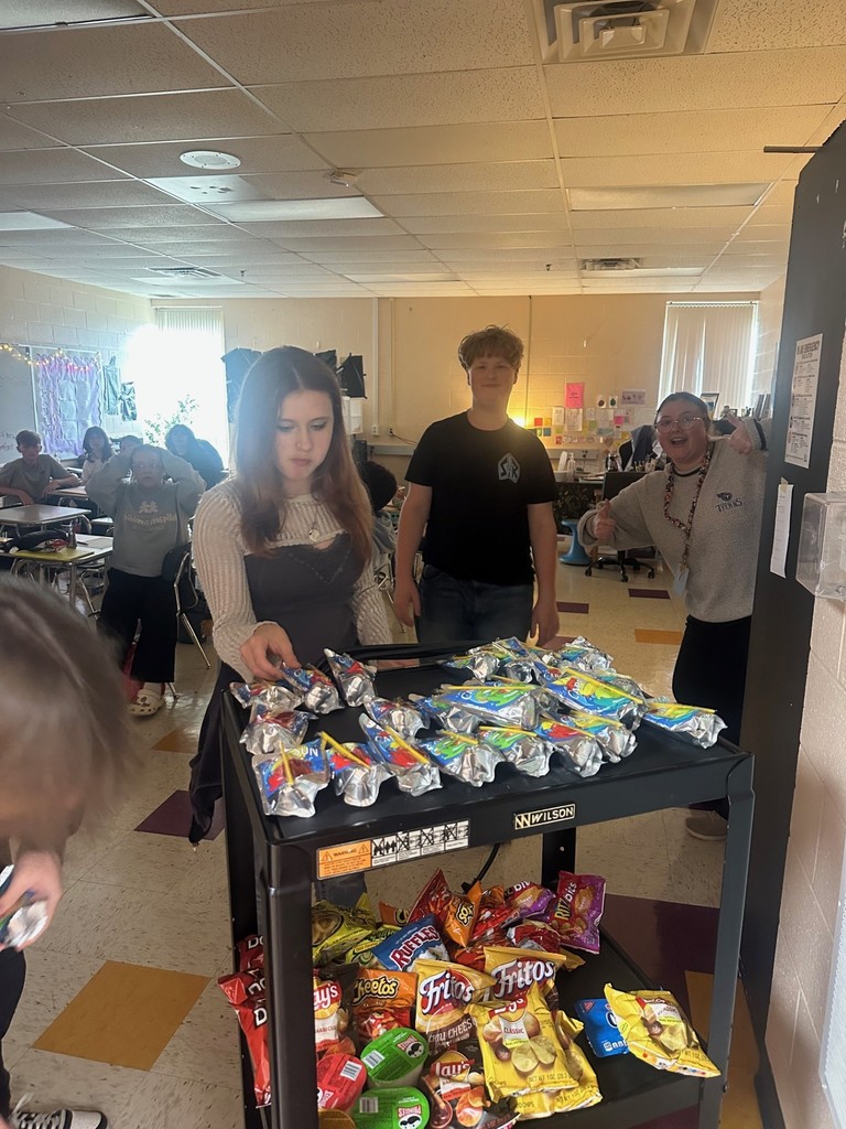 students getting snacks