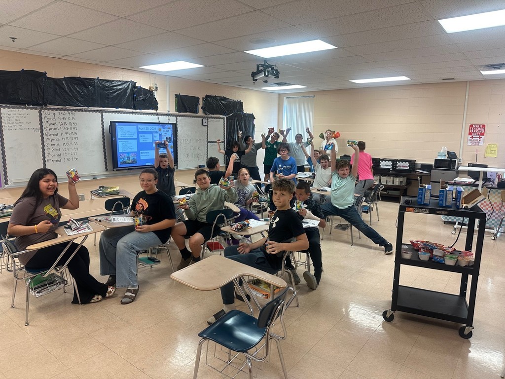 students with snacks