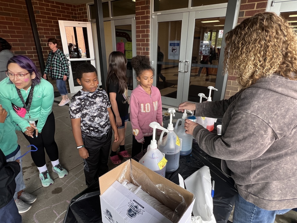 Students are in line for snow cones.