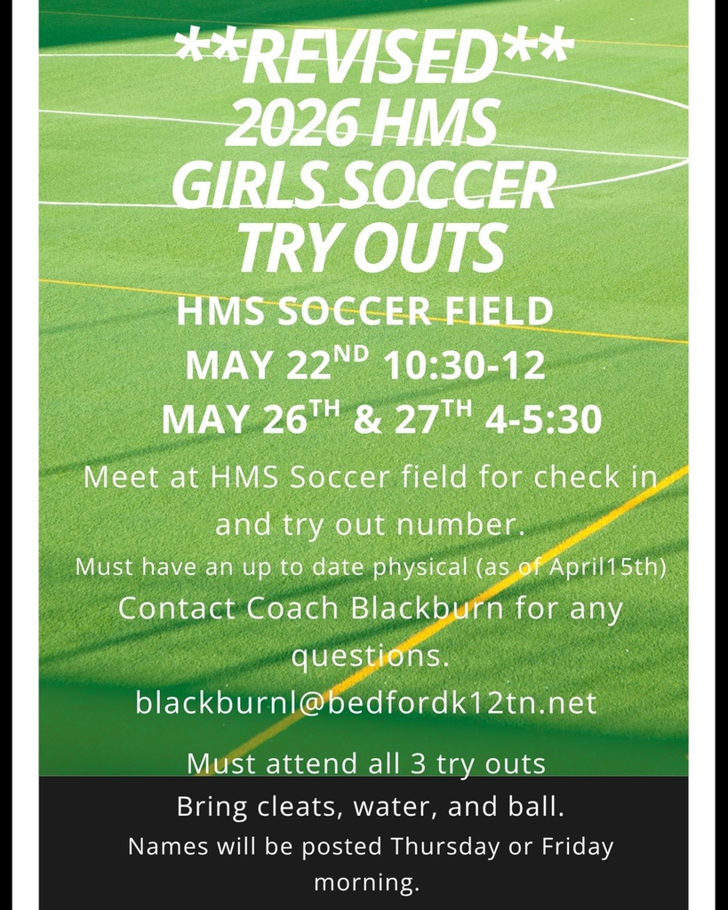 Revised HMS Girls Soccer Tryout Info