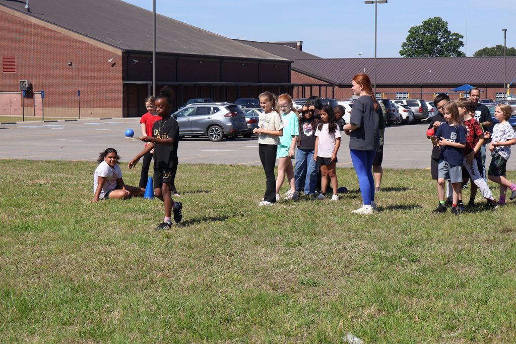 Students are participating in a relay race.