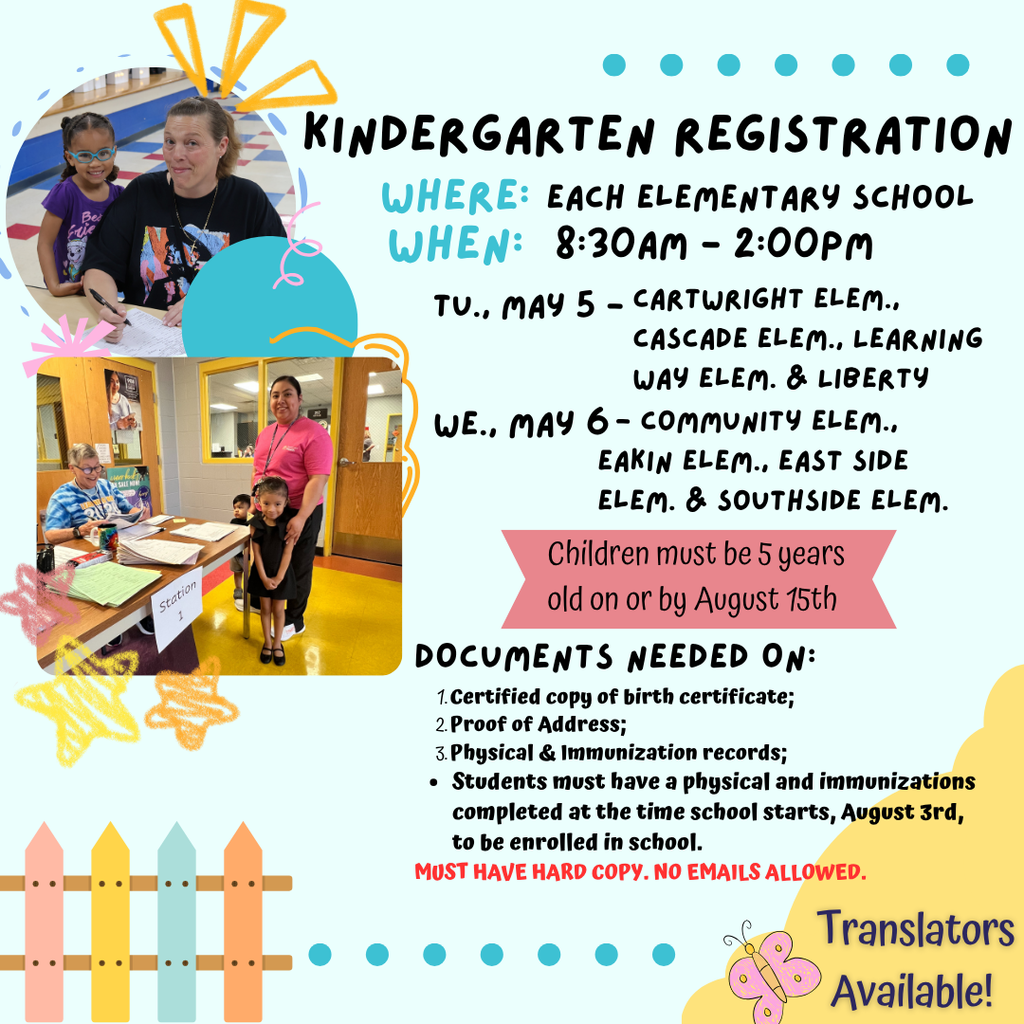 Kindergarten Registration Information in English
